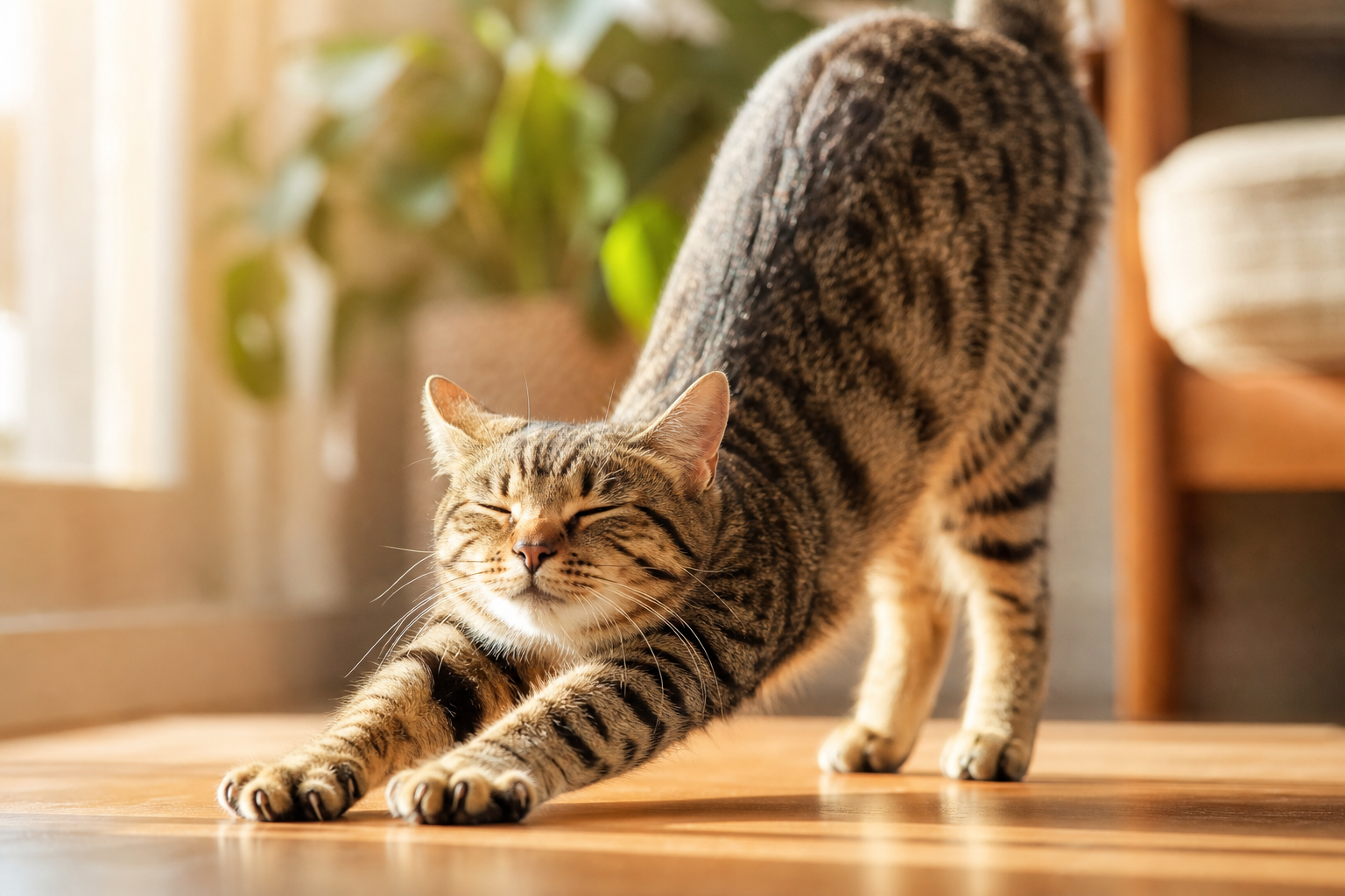 Healthy happy cat at home