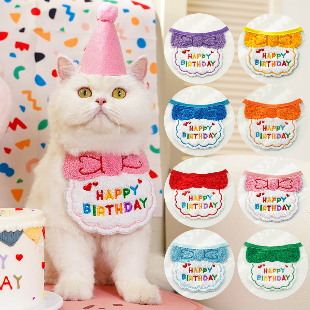 Birthday Cone Hat & Embroidered Bib Set featured
