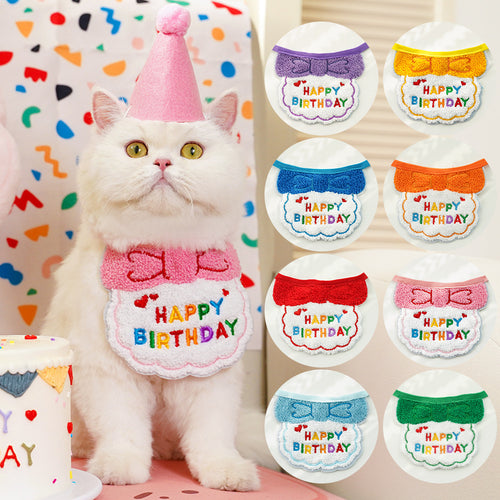 Birthday Cone Hat & Embroidered Bib Set featured