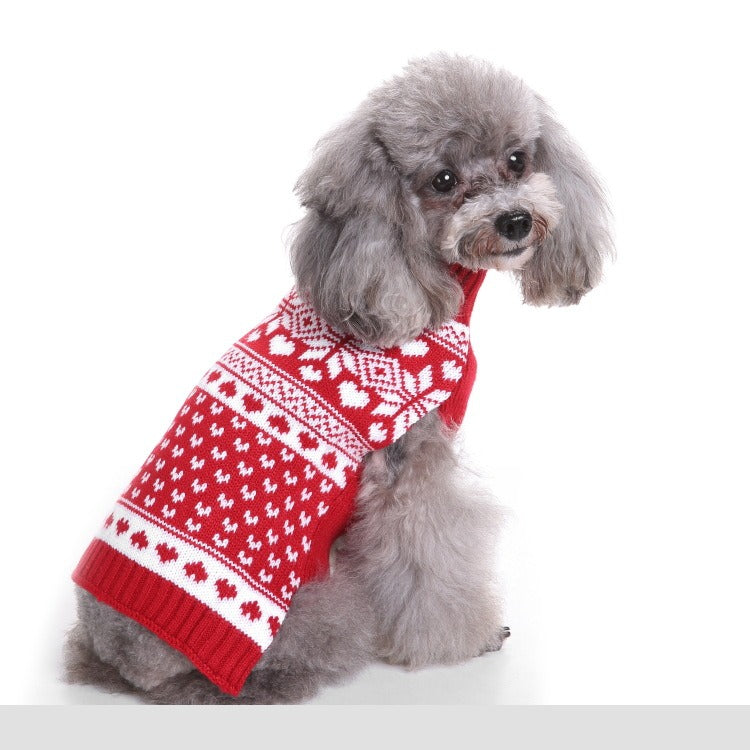 Fair-Isle Santa / Reindeer Pet Sweater featured