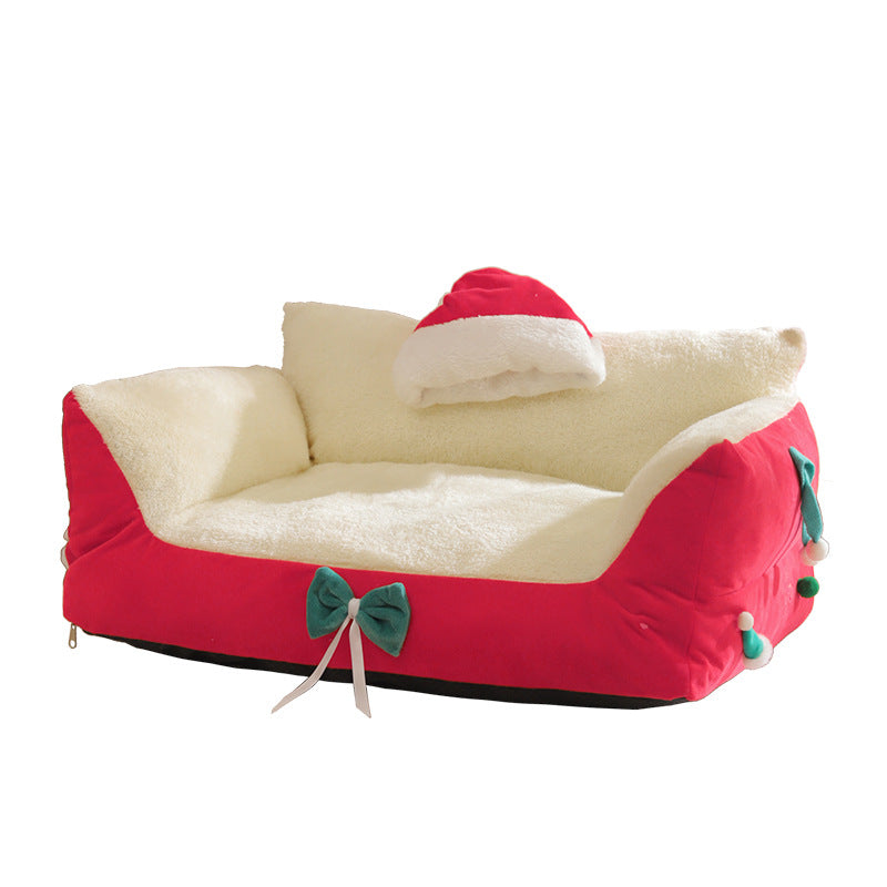 Christmas Plush Sofa Pet Bed featured