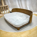 Curved-U solid wood pet sofa
