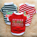 Christmas striped fleece pet sweater