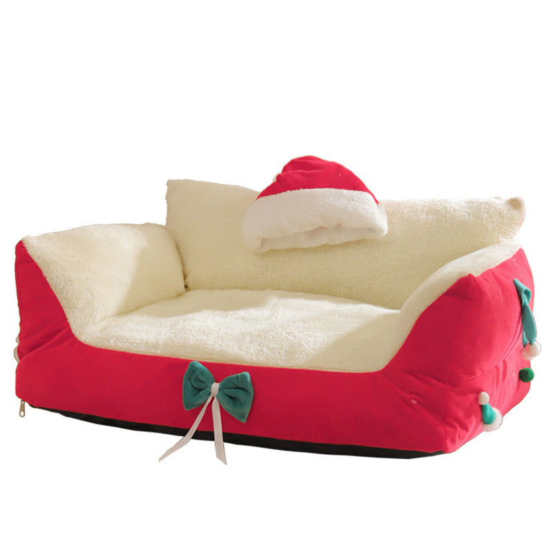 Christmas Plush Sofa Pet Bed gallery 1
