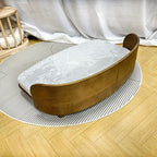 Curved-U solid wood pet sofa