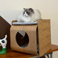 Solid wood tea table with pet nest