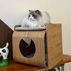 Solid wood tea table with pet nest