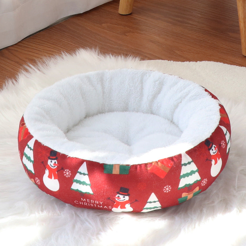 Christmas Round Cushion Pet Bed gallery 2