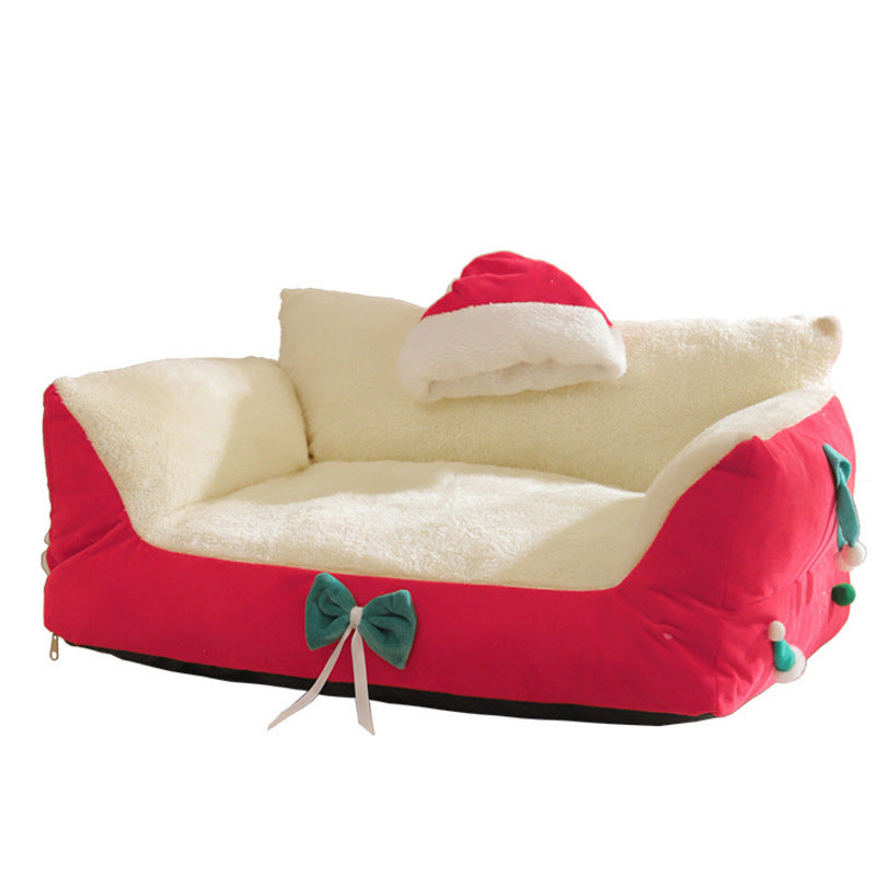 Christmas Plush Sofa Pet Bed gallery 2