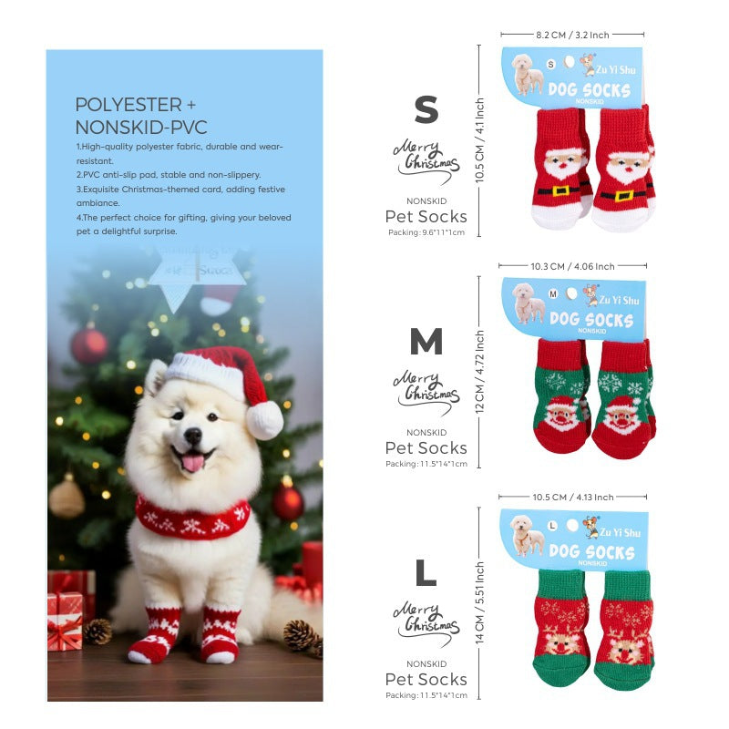 Christmas pet stocking anti-slip socks