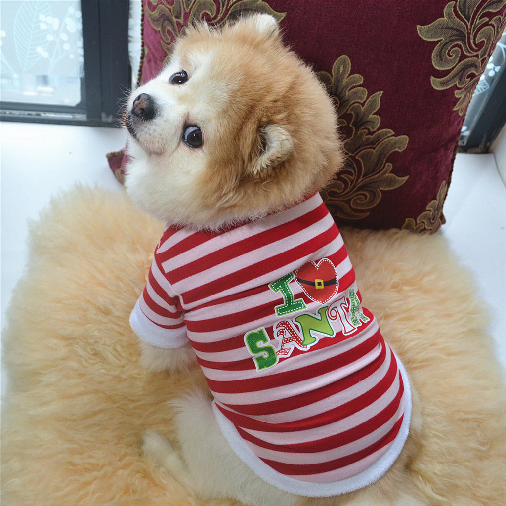 Christmas striped fleece pet sweater