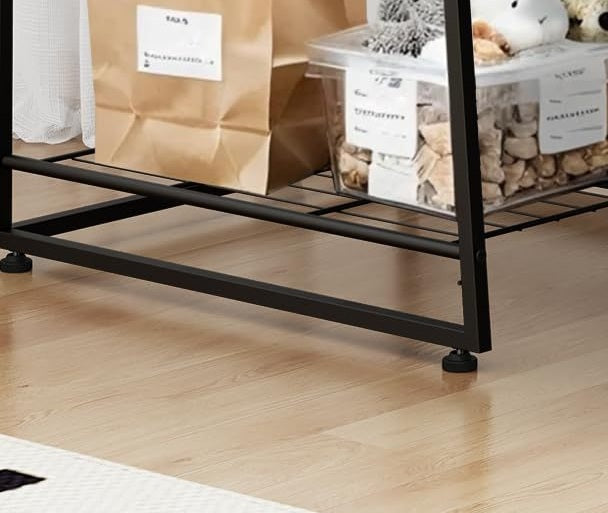 Under-shelf storage on the PawLab elevated pet sofa