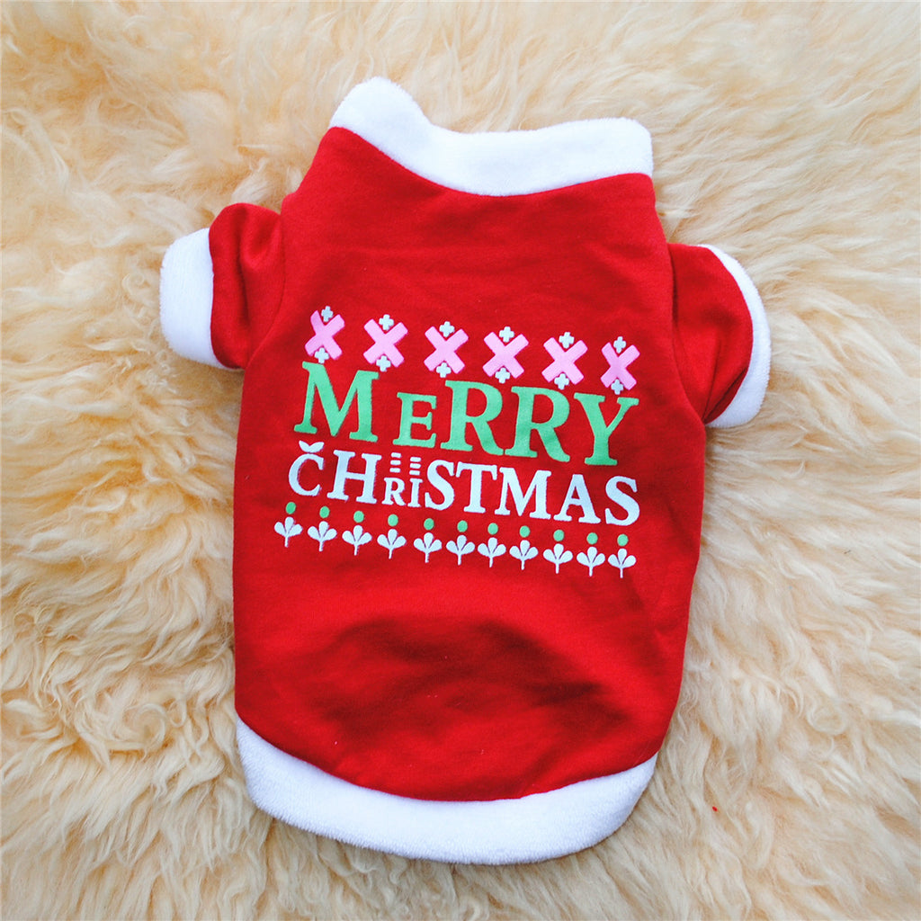 Christmas striped fleece pet sweater