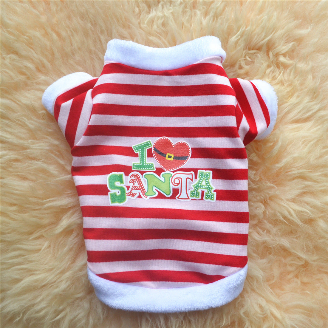 Christmas striped fleece pet sweater