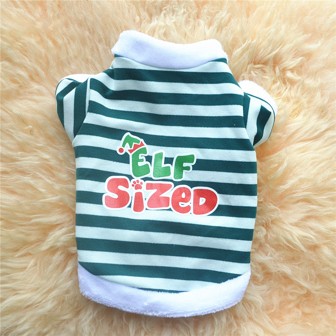 Christmas striped fleece pet sweater