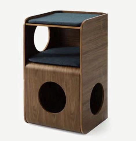 Solid wood tea table with pet nest