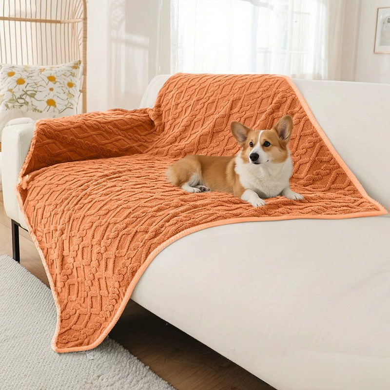 Double-layer lamb fleece waterproof pet throw