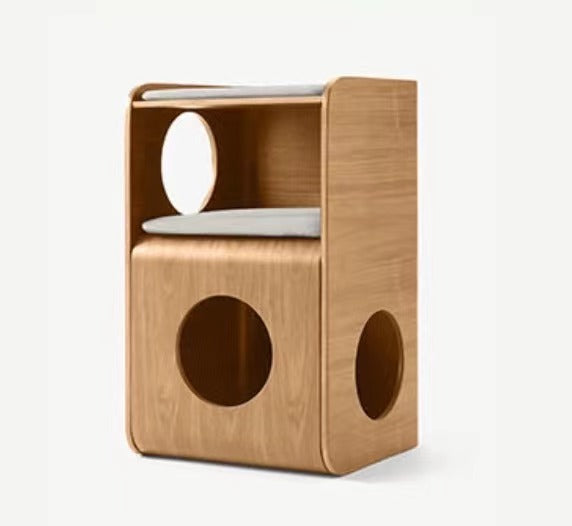 Solid wood tea table with pet nest