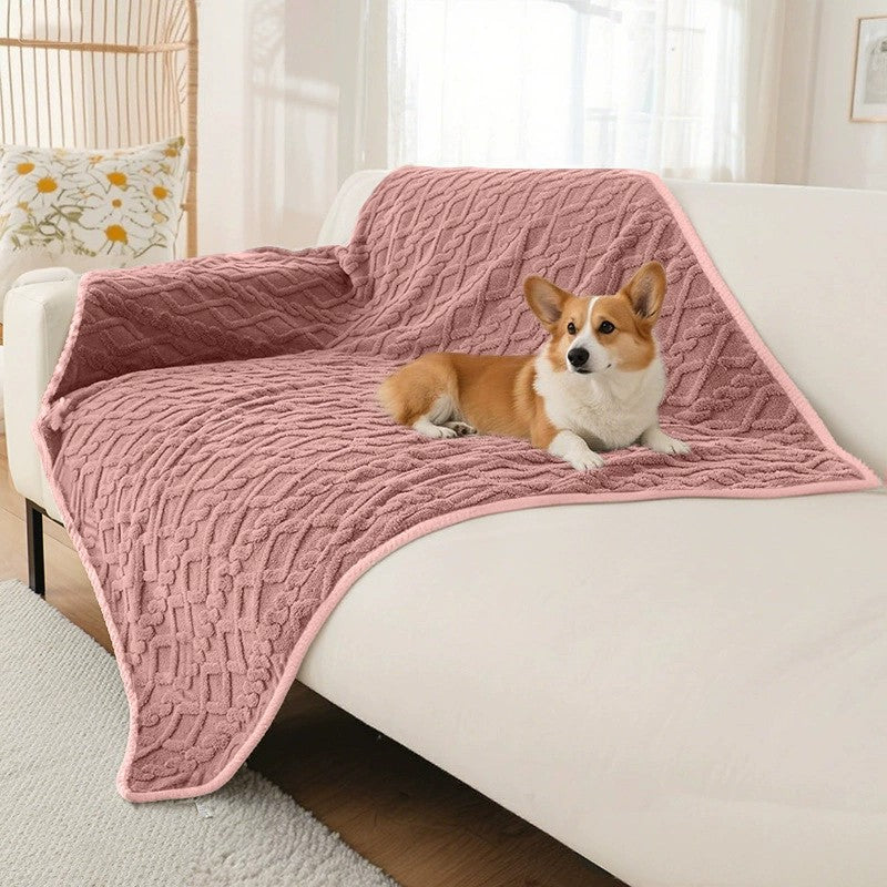 Double-layer lamb fleece waterproof pet throw