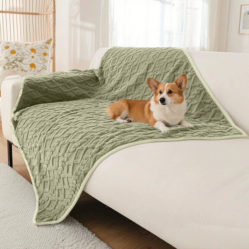 Double-layer lamb fleece waterproof pet throw