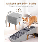 Wood stool pet ramp — convertible 2-in-1