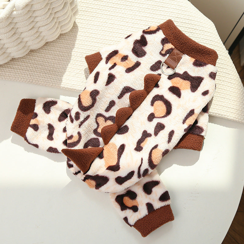 Pet Dino Onesie — Brown Leopard Dino