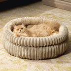 DreamNest donut bed construction with velvet cover and non-slip base