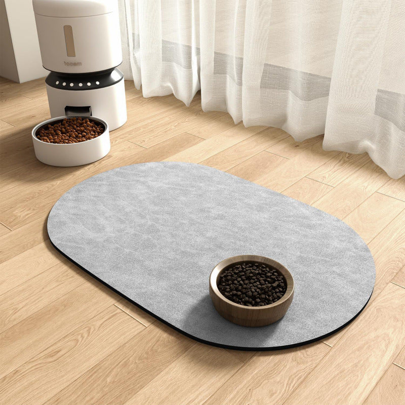 Mist Grey diatomite pet feeding mat — PawLab