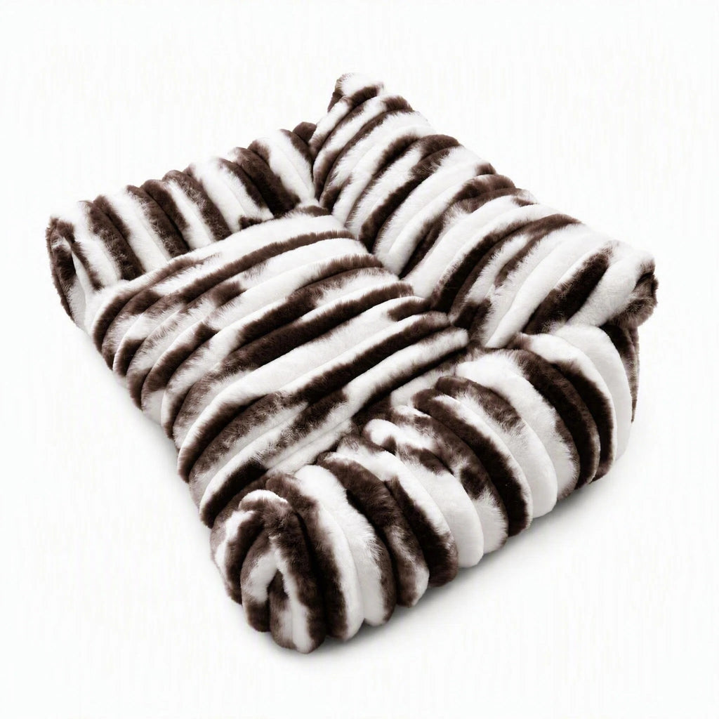 PawLab striped lambswool sofa bed, colour Cow Print