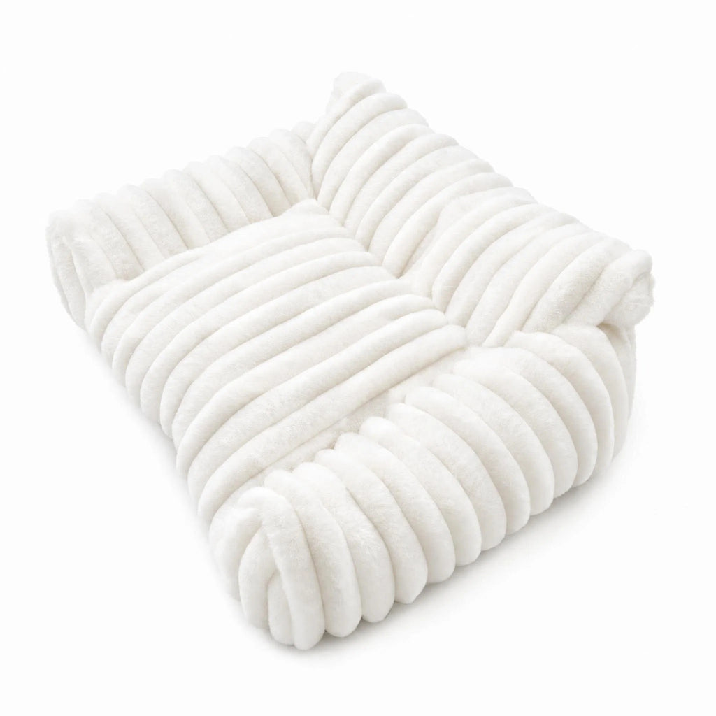 PawLab striped lambswool sofa bed, colour White