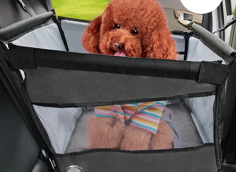 Car booster pet seat in a car interior