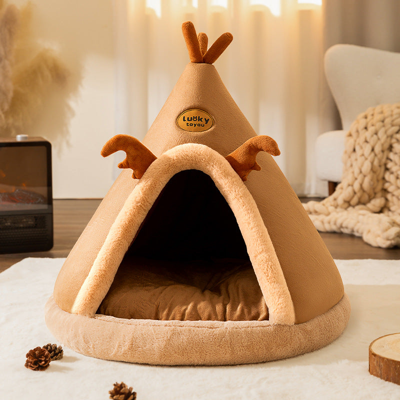 Christmas Plush Tent Pet Bed — warm home featured
