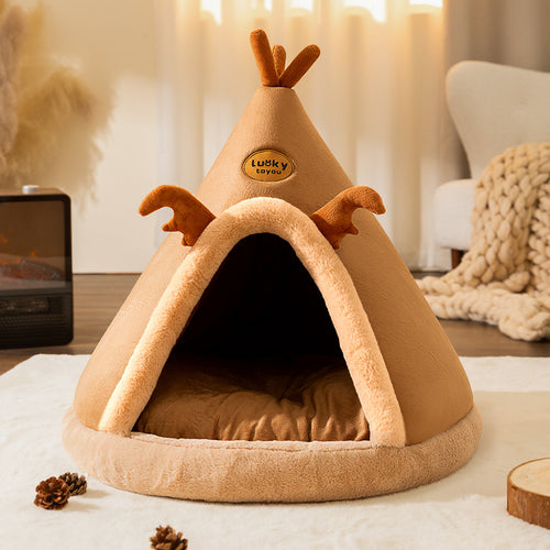 Christmas Plush Tent Pet Bed — warm home featured