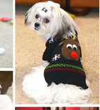 Red-Nose Reindeer Knit Pet Sweater — warm home featured