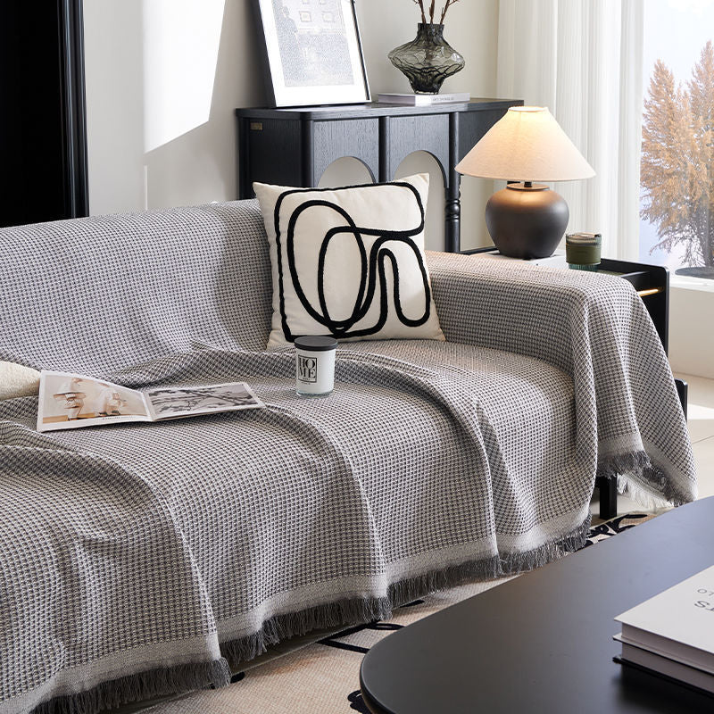 Cozy Flannel One-Piece Sofa Cover Grey