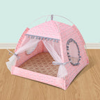 Semi-Enclosed Washable Pet Tent Bed