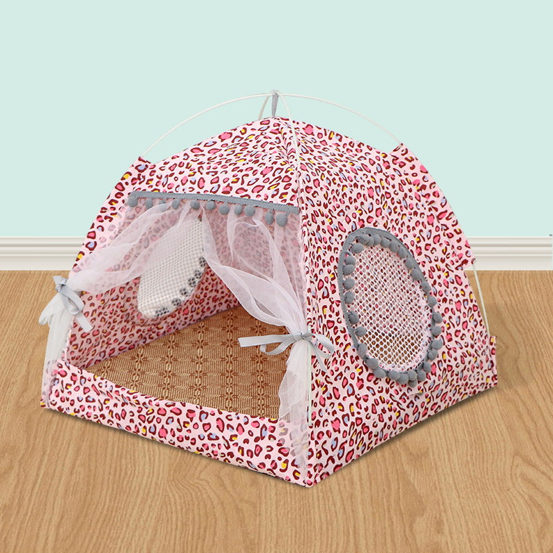 Semi-Enclosed Washable Pet Tent Bed 4