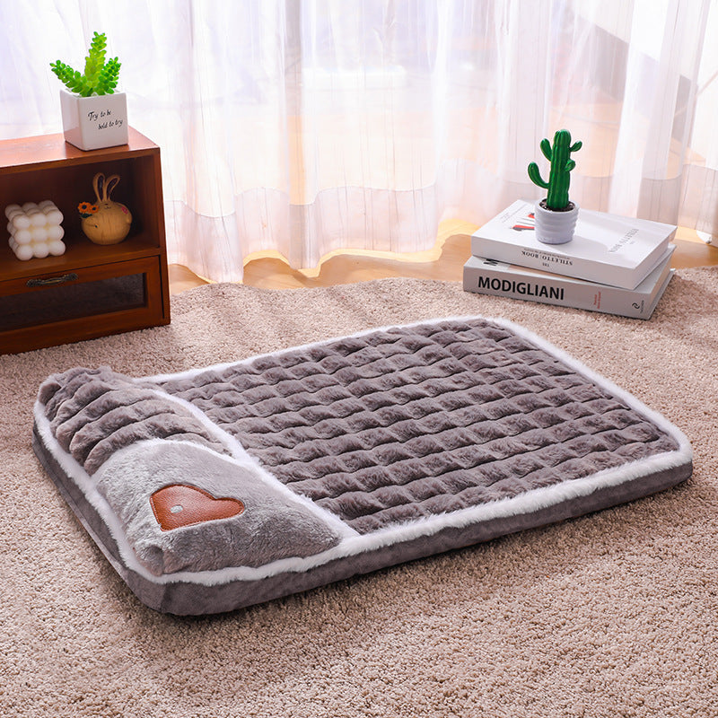 Thickened Washable Pet Pillow Bed — Grey