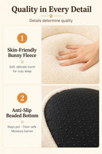 Bunny fleece and anti-slip bottom details — Square All Season Pet Bed