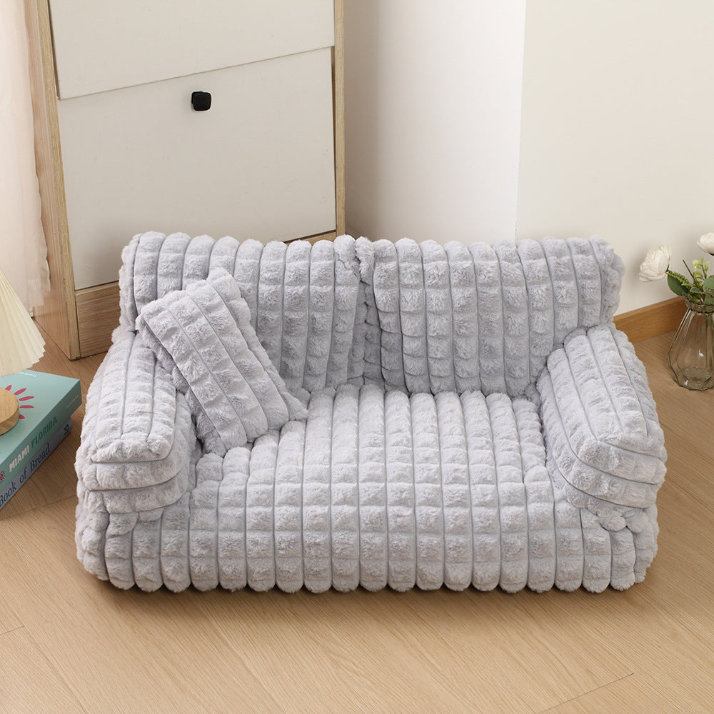 PawLab tartan calming pet bed, colour Grey