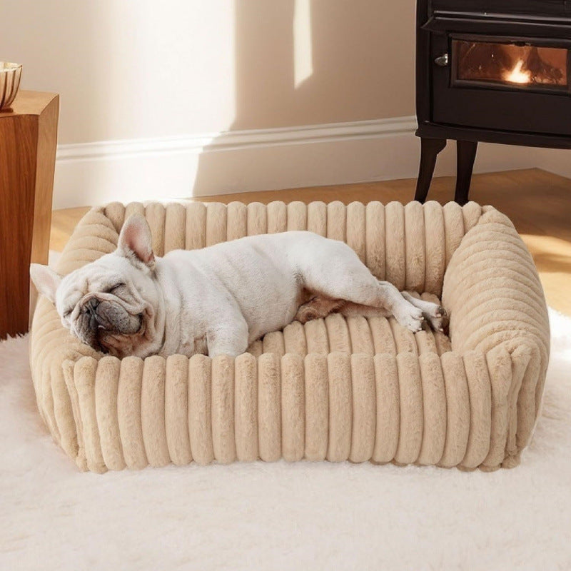 PawLab thick cushion pet bed, colour Beige
