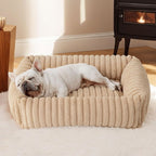 PawLab thick cushion pet bed, colour Beige