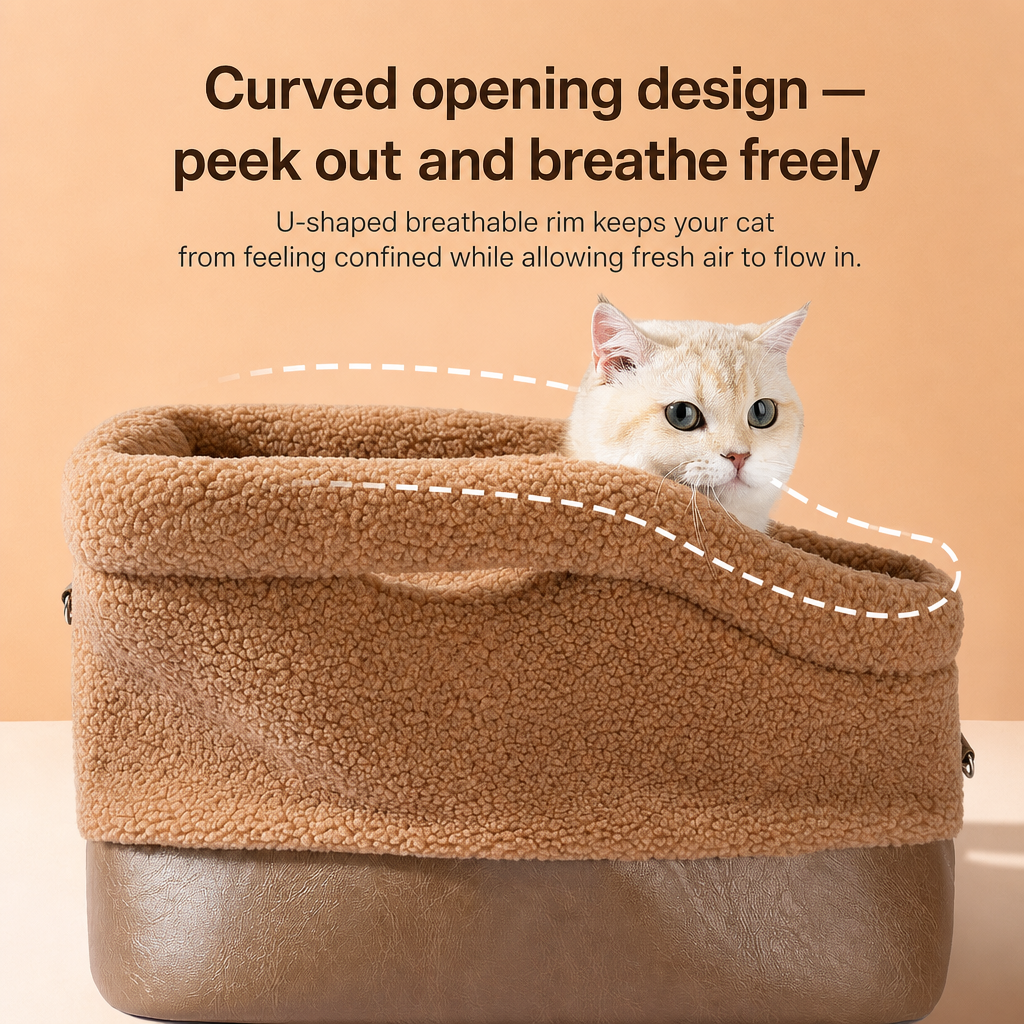 Curved opening design — peek out and breathe freely — PawLab