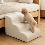 Soft White wave pet stairs waffle tread with dog — PawLab