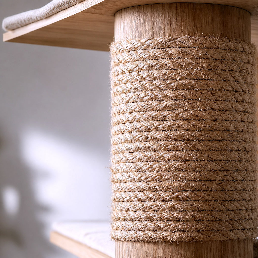 Sisal rope and wood detail