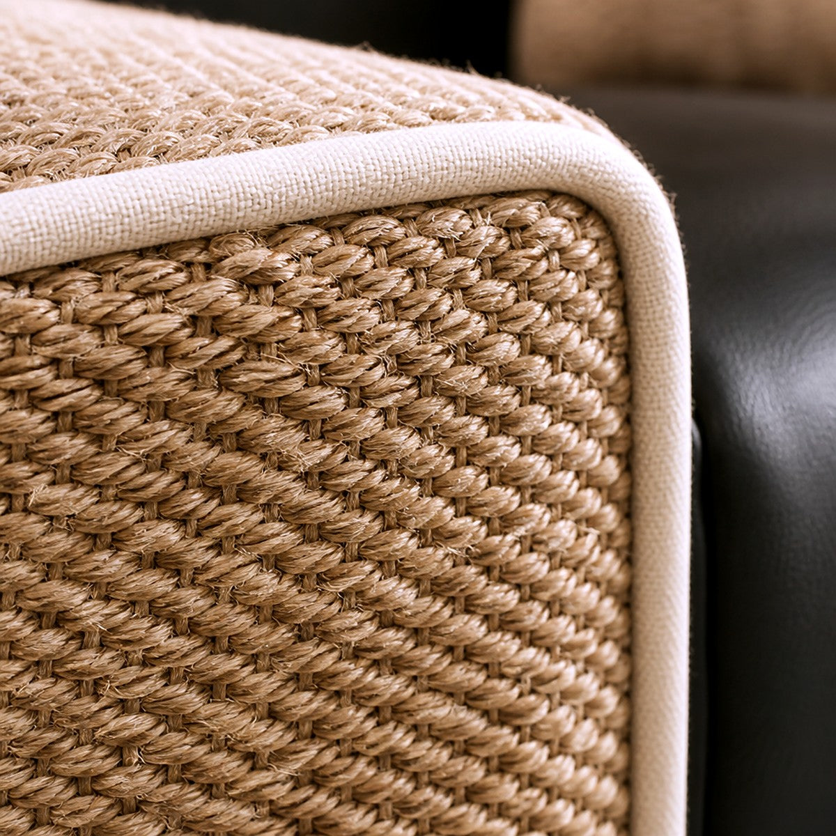 Sisal weave and piping detail