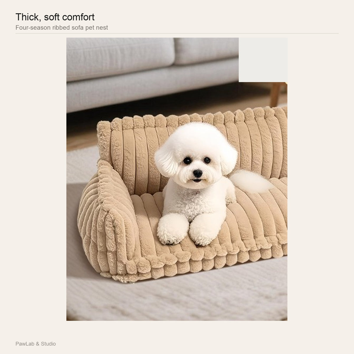 Thick soft ribbed sofa pet nest — PawLab