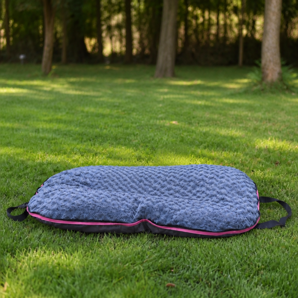 Blue — zip-fold oval travel pad — PawLab
