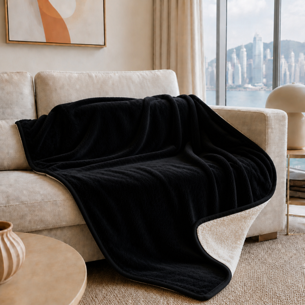 Black — flannel waterproof throw — PawLab