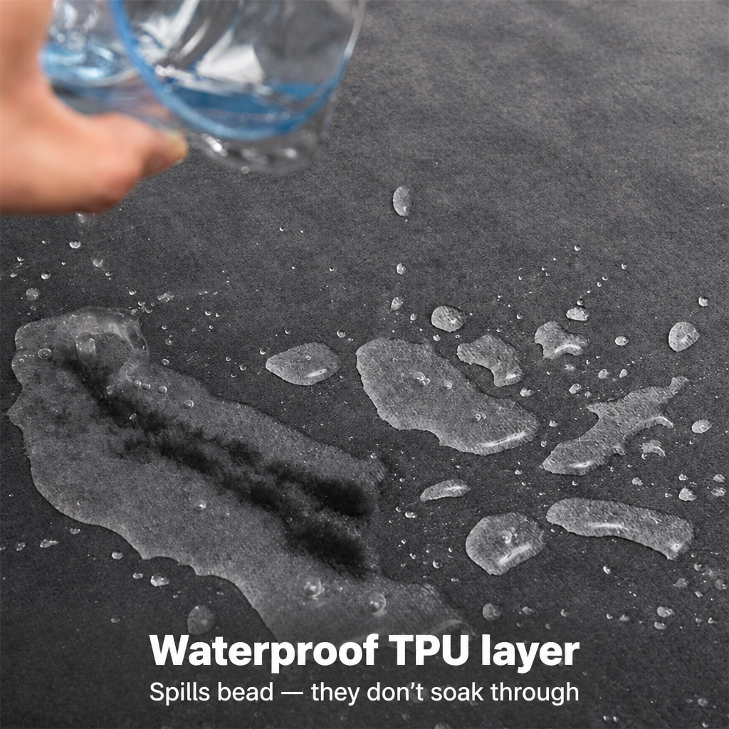 Waterproof TPU layer — spills bead — PawLab